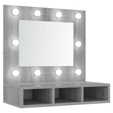 vidaXL Armoire de toilette avec LED gris Sonoma 60x31,5x62 cm
