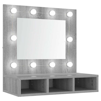 vidaXL Armoire de toilette avec LED gris Sonoma 60x31,5x62 cm