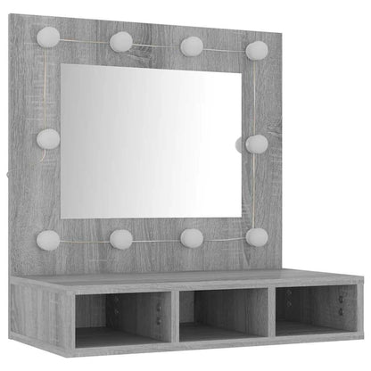 vidaXL Armoire de toilette avec LED gris Sonoma 60x31,5x62 cm