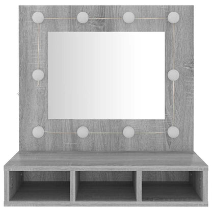 vidaXL Armoire de toilette avec LED gris Sonoma 60x31,5x62 cm