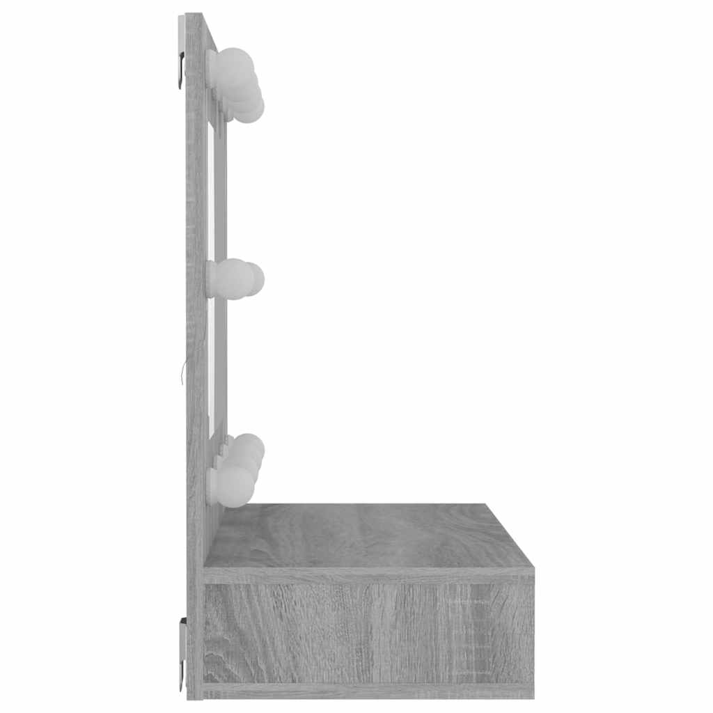 vidaXL Armoire de toilette avec LED gris Sonoma 60x31,5x62 cm