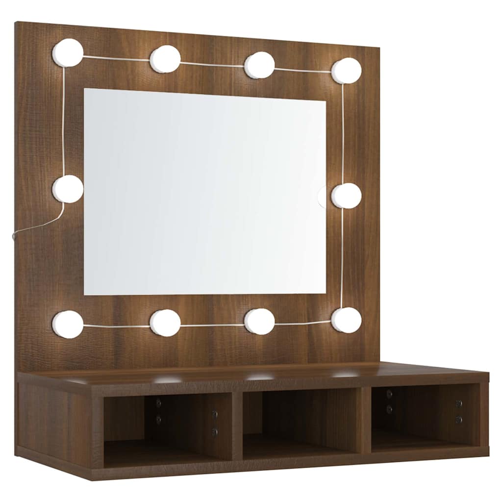 vidaXL Armoire de toilette avec LED aspect chêne marron 60x31,5x62 cm