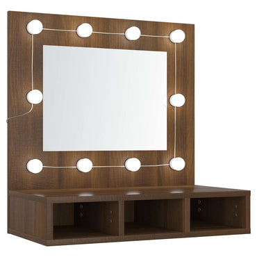 vidaXL Armoire de toilette avec LED aspect chêne marron 60x31,5x62 cm