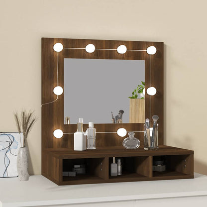 vidaXL Armoire de toilette avec LED aspect chêne marron 60x31,5x62 cm