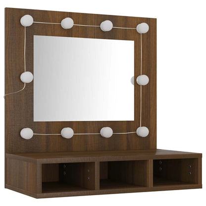 vidaXL Armoire de toilette avec LED aspect chêne marron 60x31,5x62 cm