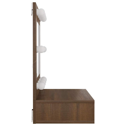 vidaXL Armoire de toilette avec LED aspect chêne marron 60x31,5x62 cm