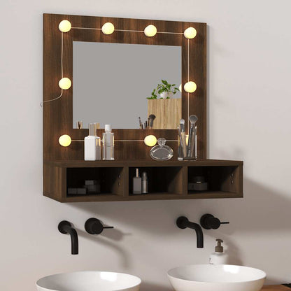 vidaXL Armoire de toilette avec LED aspect chêne marron 60x31,5x62 cm