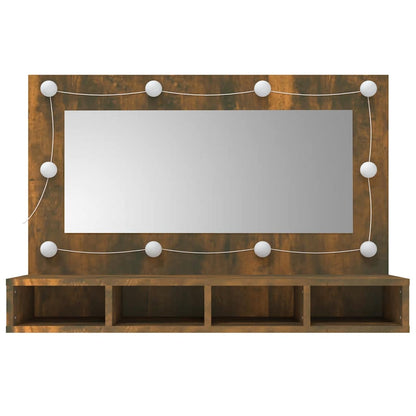 vidaXL Armoire de toilette avec LED Chêne fumé 90x31,5x62 cm