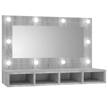 vidaXL Armoire de toilette avec LED Gris Sonoma 90x31,5x62 cm