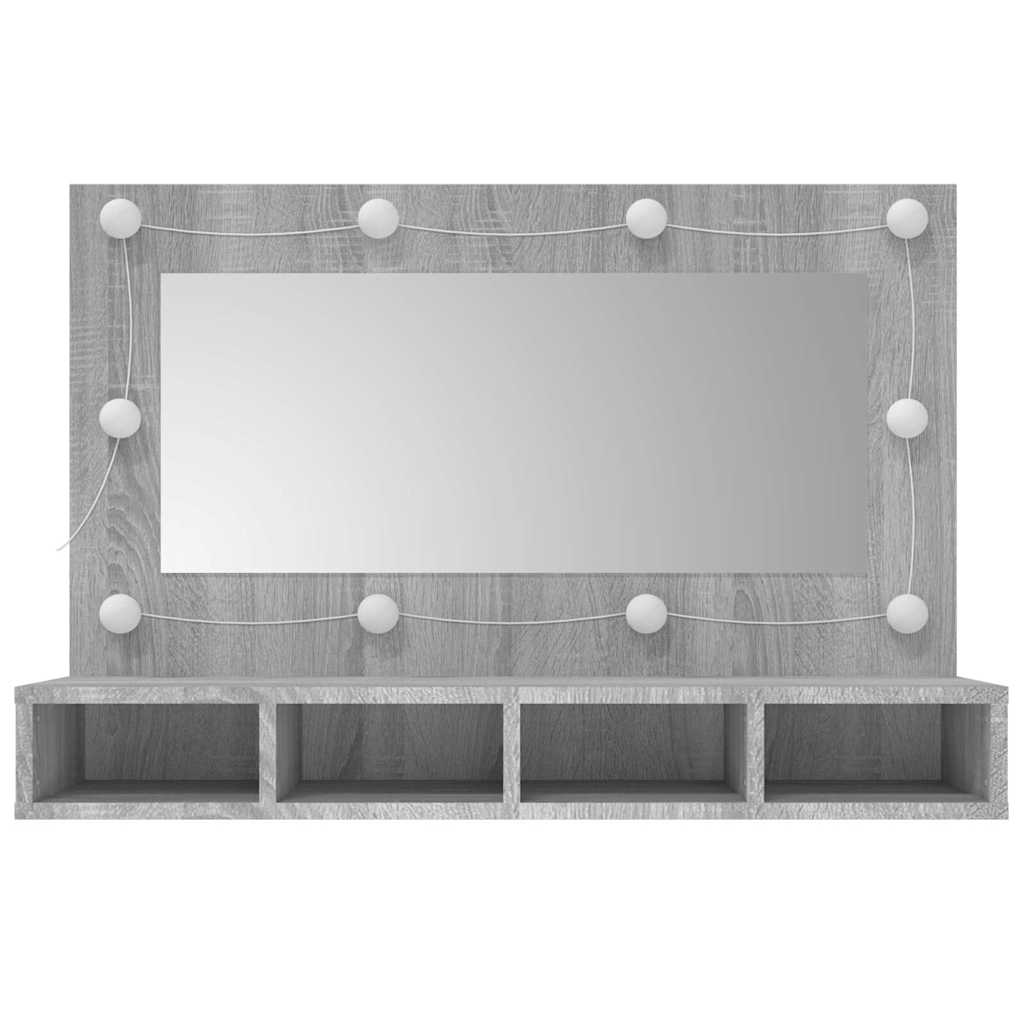 vidaXL Armoire de toilette avec LED Gris Sonoma 90x31,5x62 cm