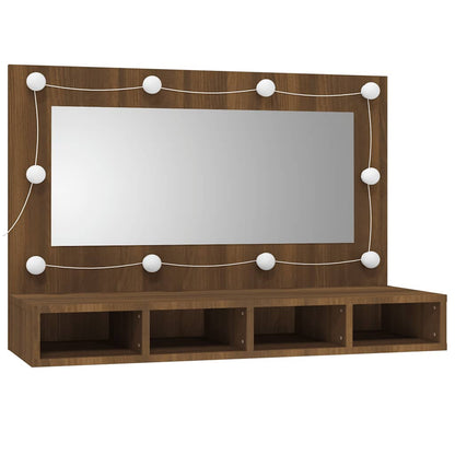 vidaXL Armoire de toilette avec LED aspect chêne marron 90x31,5x62 cm