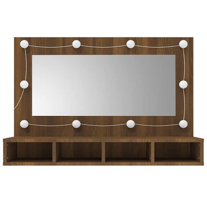 vidaXL Armoire de toilette avec LED aspect chêne marron 90x31,5x62 cm