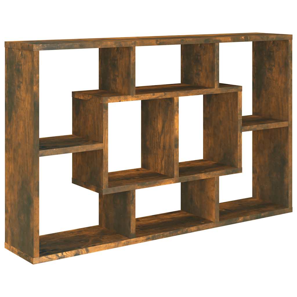 vidaXL Wandregal Räuchereiche 85x16x52,5 cm Holzwerkstoff