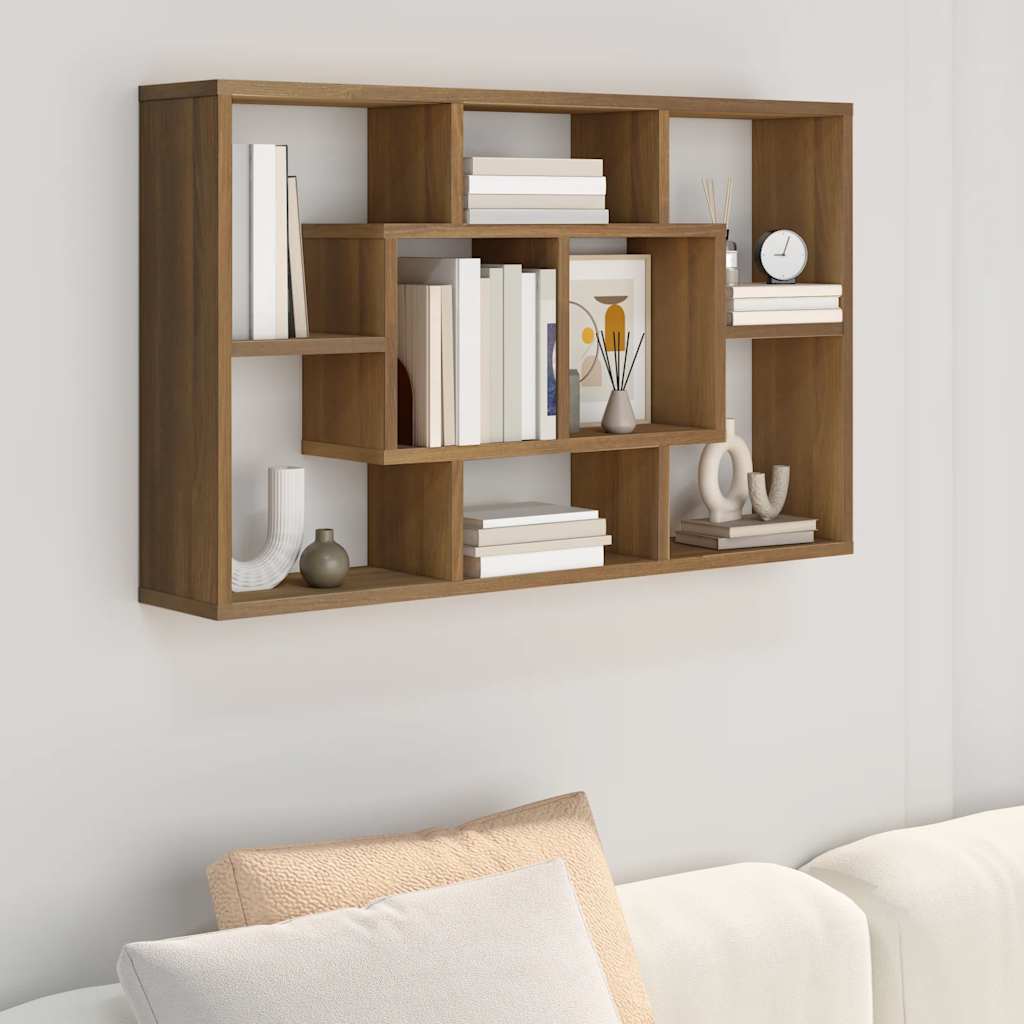 vidaXL Étagère murale marron aspect chêne 85x16x52,5 cm Bois d'ingénierie