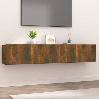 vidaXL Meubles TV 2 pcs Chêne fumé 80x30x30 cm Bois d'ingénierie