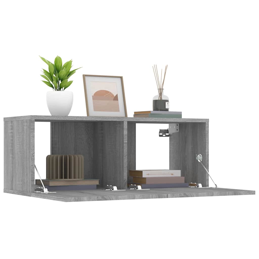 vidaXL Meubles TV 2 pcs Gris Sonoma 80x30x30 cm Bois d'ingénierie