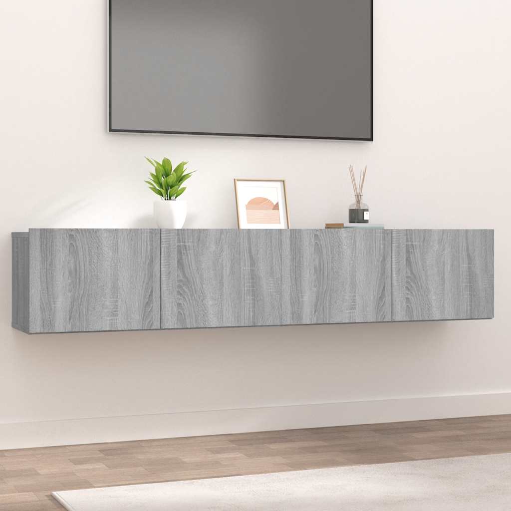 vidaXL Meubles TV 2 pcs Gris Sonoma 80x30x30 cm Bois d'ingénierie