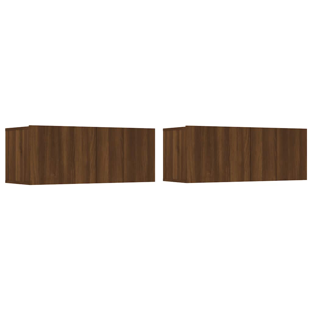 vidaXL TV-Schränke 2 Stk. Braun Eichen-Optik 80x30x30 cm Holzwerkstoff