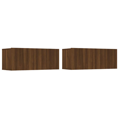 vidaXL TV-Schränke 2 Stk. Braun Eichen-Optik 80x30x30 cm Holzwerkstoff
