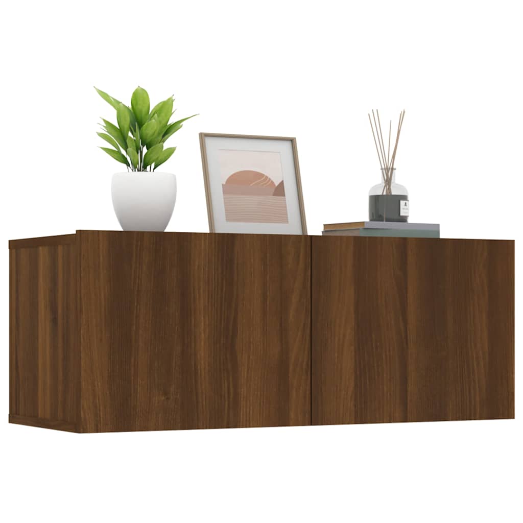 vidaXL TV-Schränke 2 Stk. Braun Eichen-Optik 80x30x30 cm Holzwerkstoff