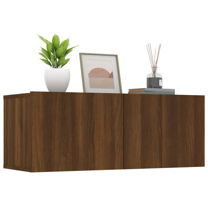 vidaXL TV-Schränke 2 Stk. Braun Eichen-Optik 80x30x30 cm Holzwerkstoff