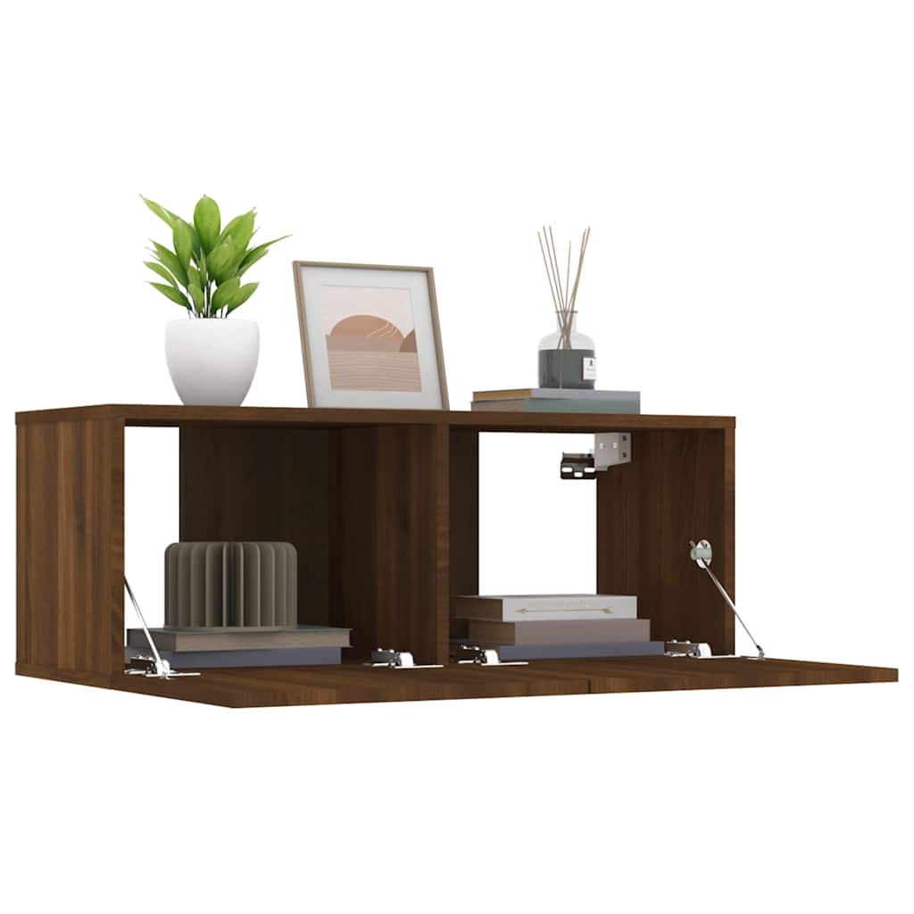 vidaXL TV-Schränke 2 Stk. Braun Eichen-Optik 80x30x30 cm Holzwerkstoff