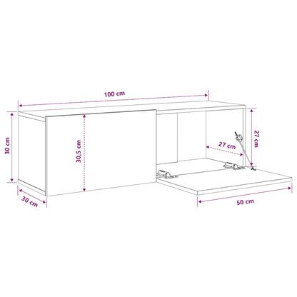vidaXL TV-Wandschränke 2 Stk. Grau Sonoma 100x30x30 cm Holzwerkstoff