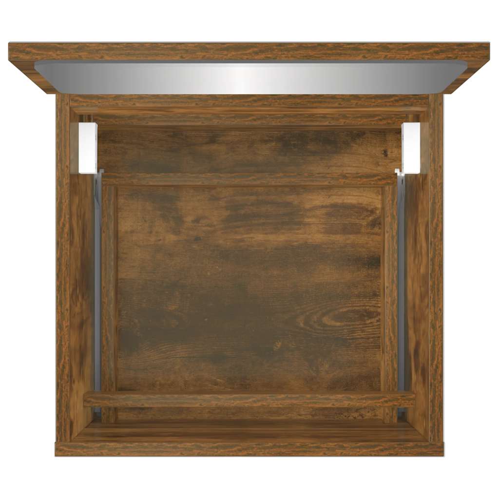 Badschrank mit Spiegel Räuchereiche Holzwerkstoff
