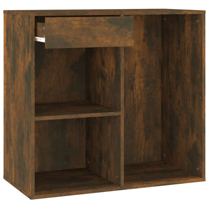 vidaXL Armoire à maquillage chêne fumé 80x40x75 cm Bois d'ingénierie