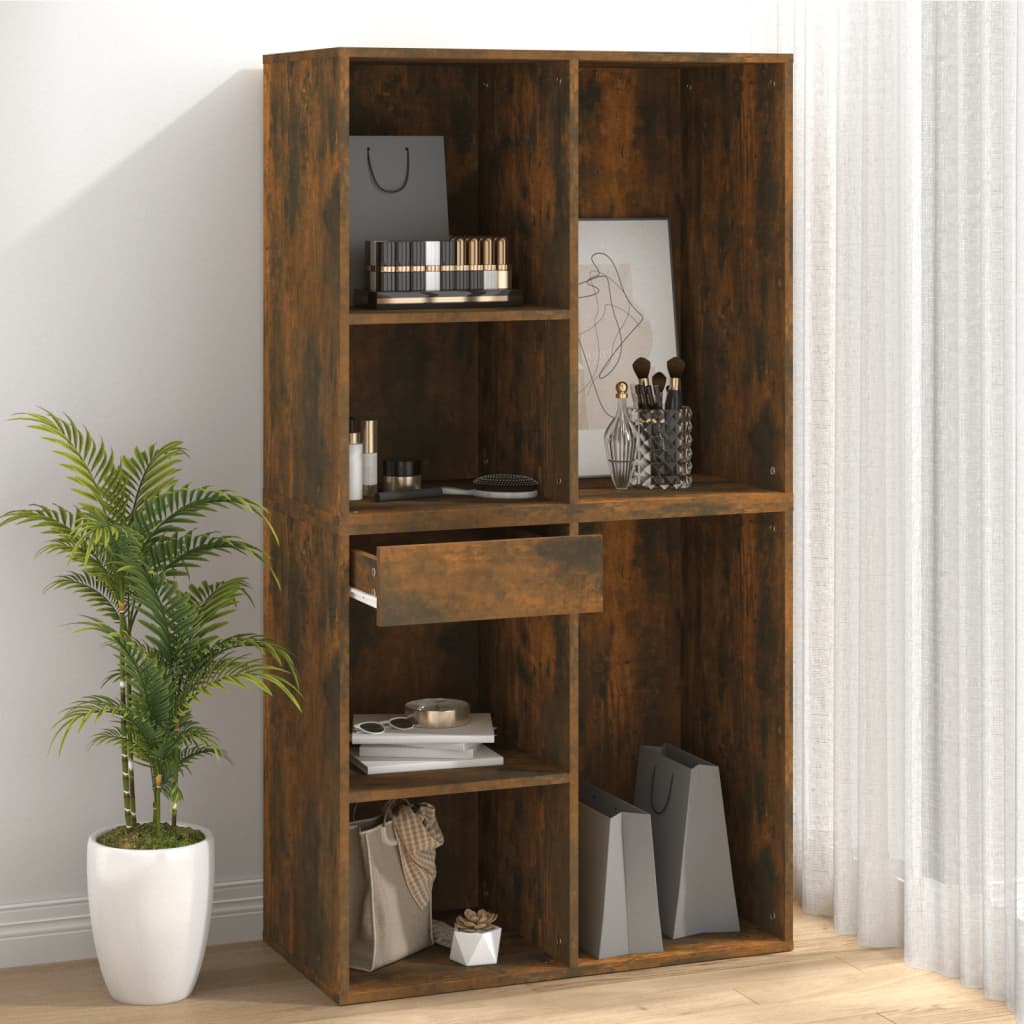 vidaXL Armoire à maquillage chêne fumé 80x40x75 cm Bois d'ingénierie