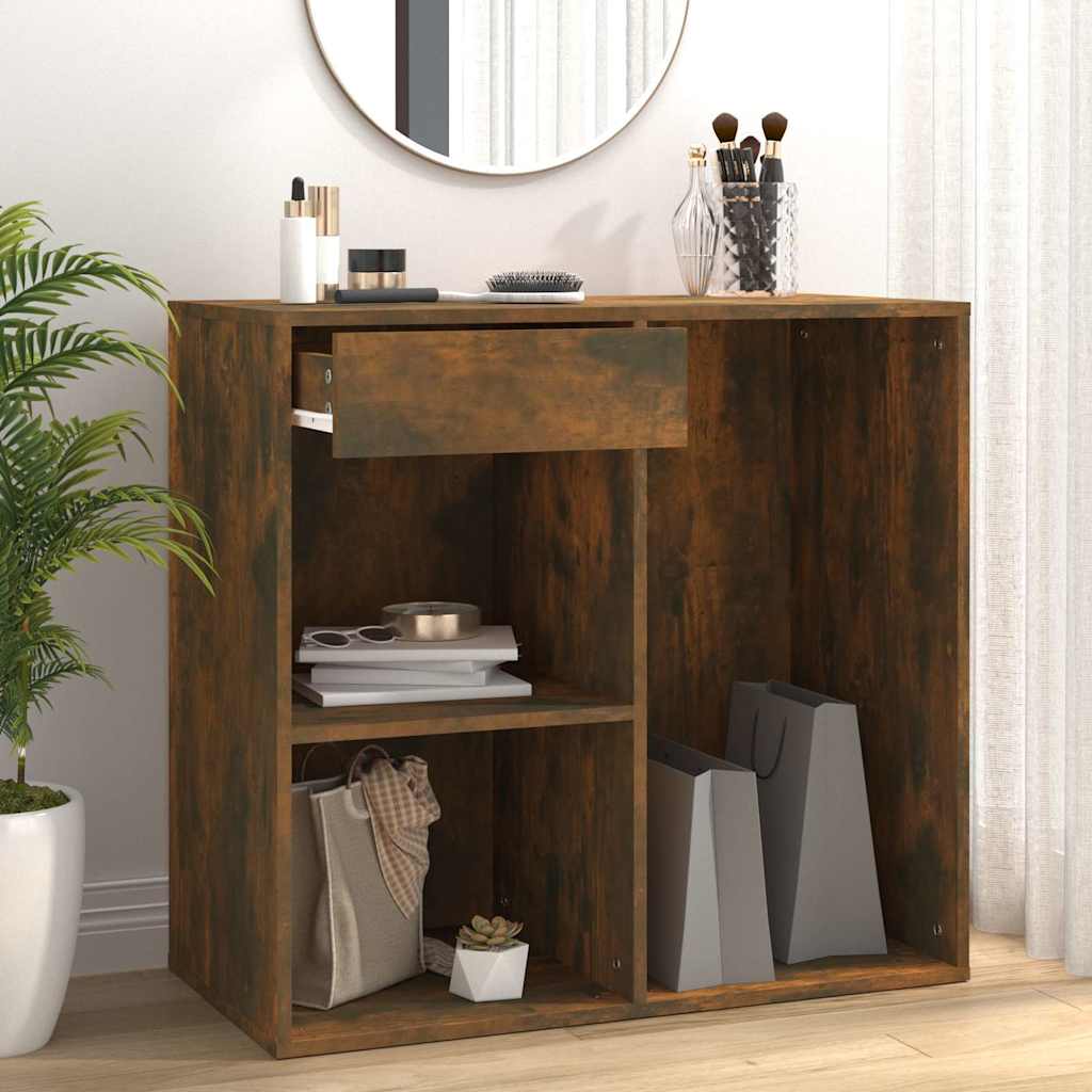 vidaXL Armoire à maquillage chêne fumé 80x40x75 cm Bois d'ingénierie