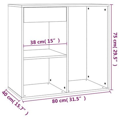 vidaXL Meuble de maquillage gris sonoma 80x40x75 cm Bois d'ingénierie