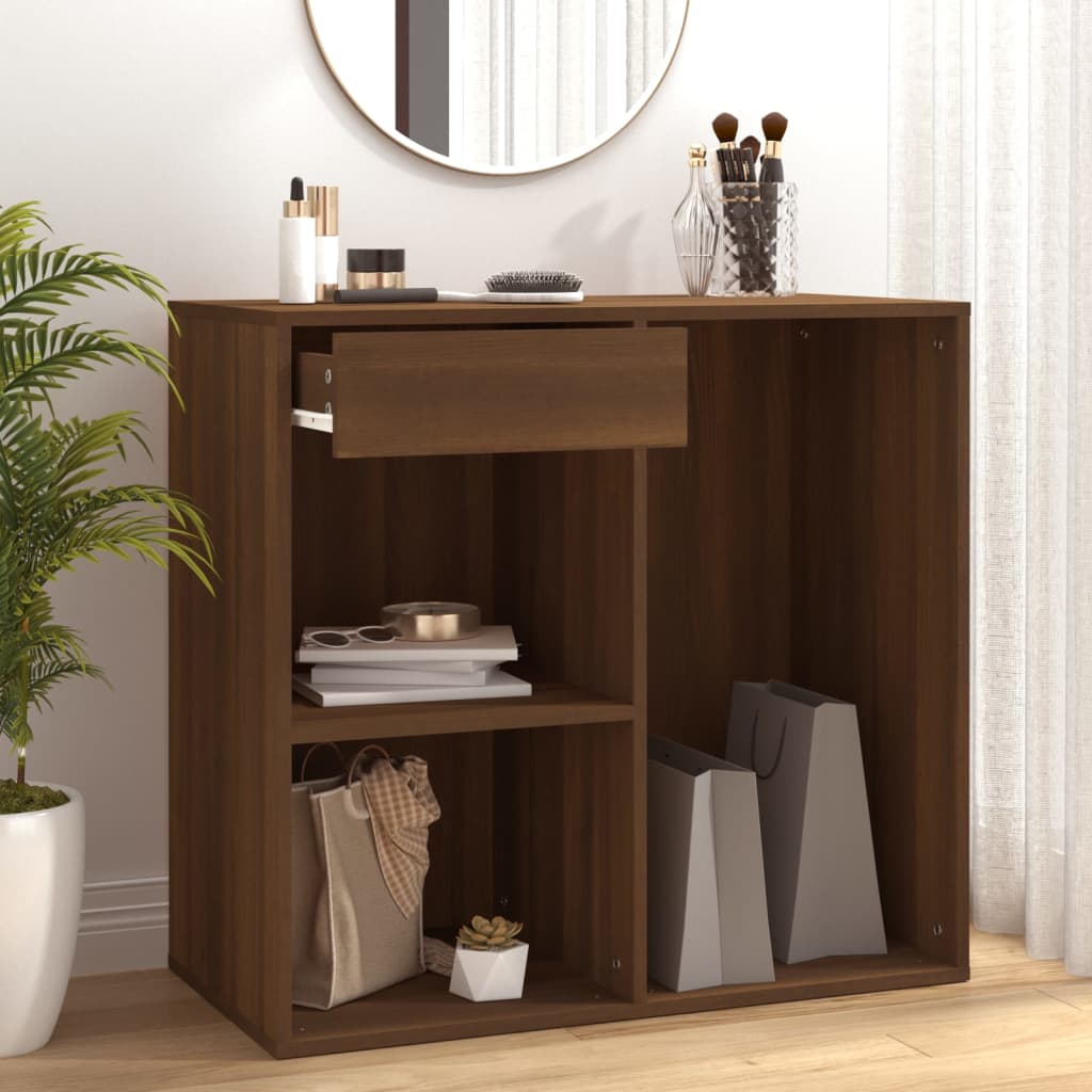 vidaXL Meuble de maquillage Marron Chêne 80x40x75 cm Bois d'ingénierie