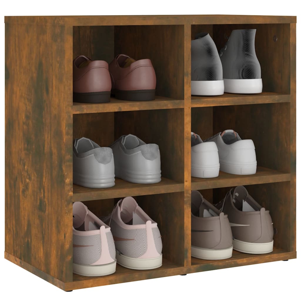 vidaXL Schuhregal Räuchereiche 52,5x30x50 cm