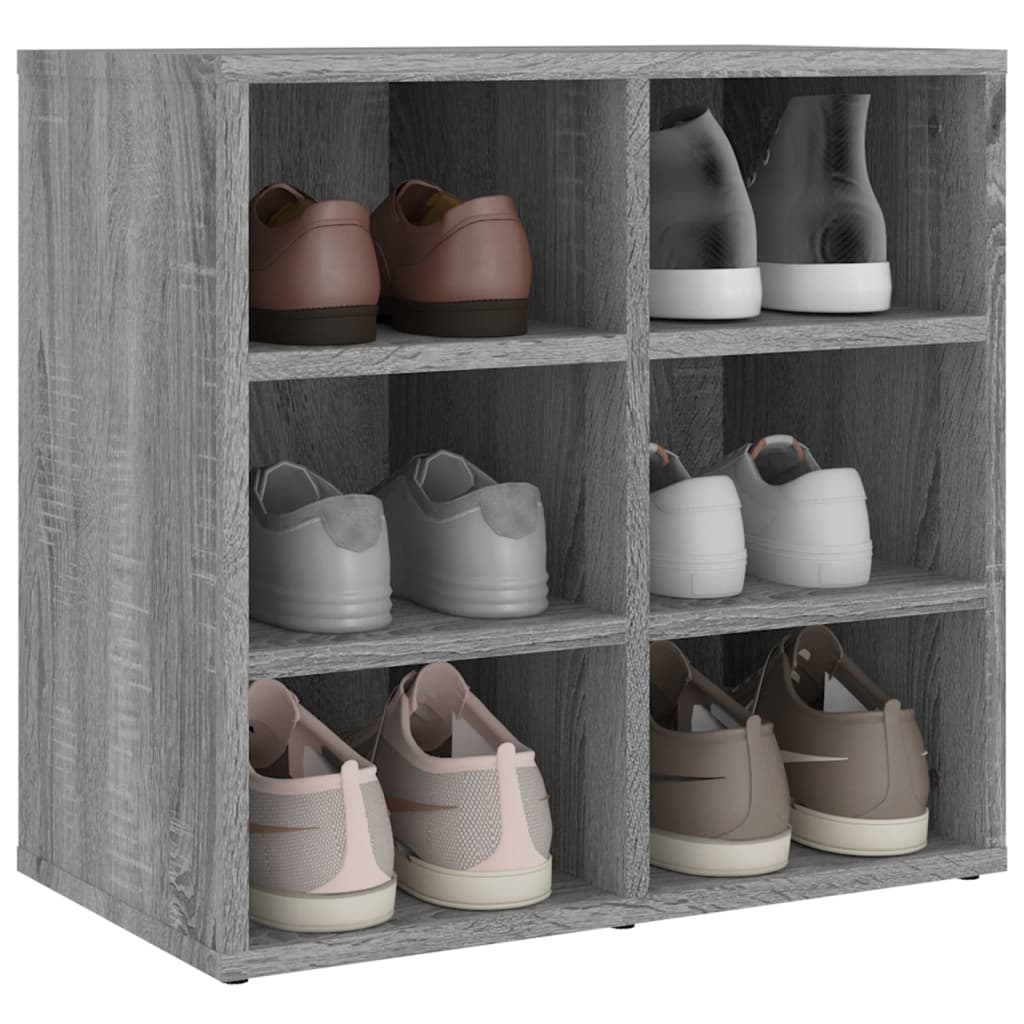 vidaXL Schuhregale 2 Stk. Grau Sonoma 52,5x30x50 cm