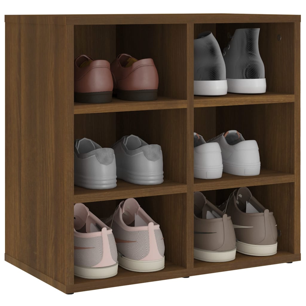 vidaXL Schuhregale 2 Stk. Braun Eichen-Optik 52,5x30x50 cm