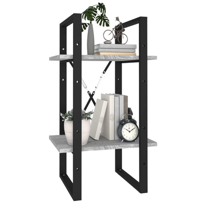 vidaXL Bücherregal 2 Fächer Grau Sonoma 40x30x70 cm Holzwerkstoff