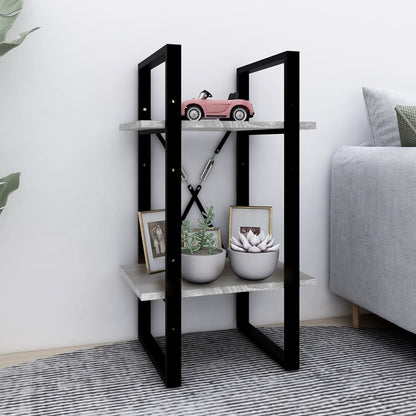 vidaXL Bücherregal 2 Fächer Grau Sonoma 40x30x70 cm Holzwerkstoff