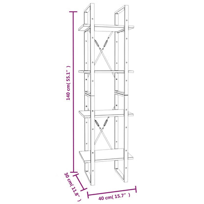 vidaXL Étagère à 4 niveaux gris sonoma 40x30x140 cm Bois d'ingénierie