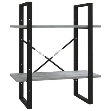 vidaXL Bücherregal 2 Fächer Grau Sonoma 60x30x70 cm Holzwerkstoff