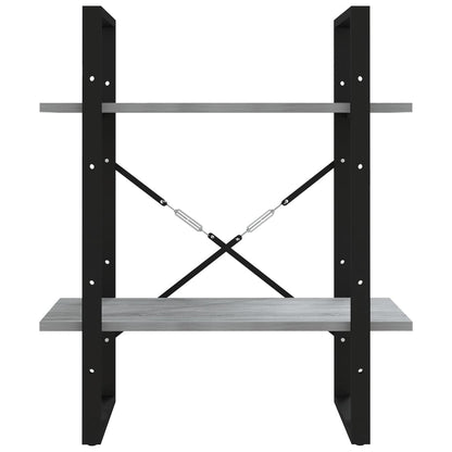 vidaXL Bücherregal 2 Fächer Grau Sonoma 60x30x70 cm Holzwerkstoff