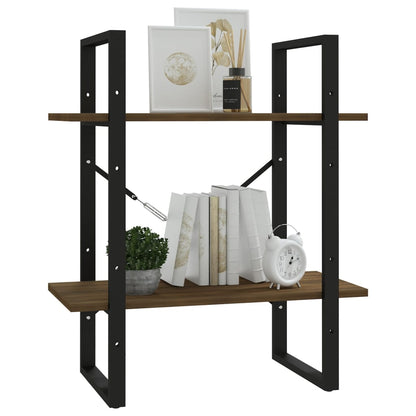 vidaXL Bücherregal 2 Fächer Braun Eichen-Optik 60x30x70 cm