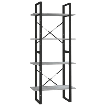 vidaXL Bücherregal 4 Fächer Grau Sonoma 60x30x140 cm Holzwerkstoff