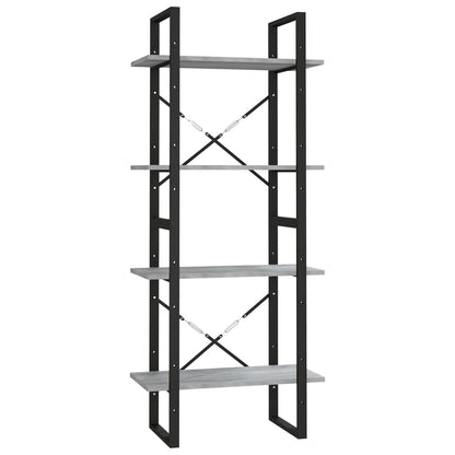 vidaXL Bücherregal 4 Fächer Grau Sonoma 60x30x140 cm Holzwerkstoff
