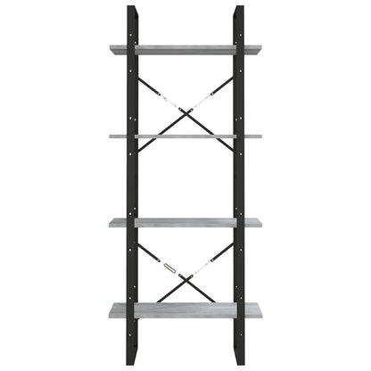 vidaXL Bücherregal 4 Fächer Grau Sonoma 60x30x140 cm Holzwerkstoff