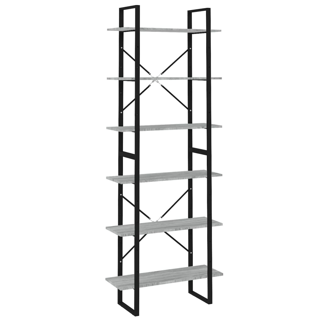 vidaXL Hochschrank Grau Sonoma 80x30x210 cm Holzwerkstoff