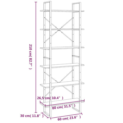 vidaXL Hochschrank Grau Sonoma 80x30x210 cm Holzwerkstoff