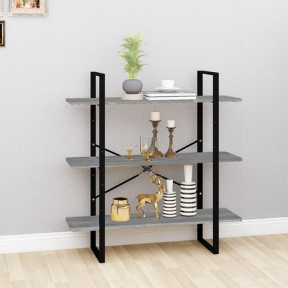 vidaXL Bücherregal Grau Sonoma 100x30x105 cm Holzwerkstoff