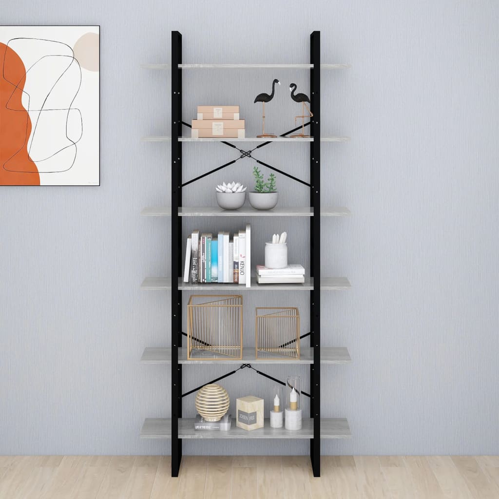 vidaXL Armoire haute gris Sonoma 100x30x210 cm Aggloméré