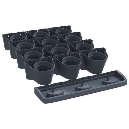 vidaXL Jardinière verticale, 12 pcs, anthracite, polypropylène